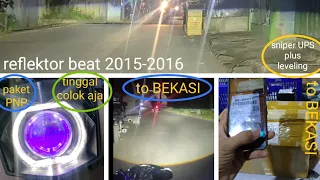 reflektor beat fi 2015-2016 proji Biled plus leveling sinar otomotif