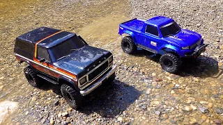 RC ADVENTURES - NEW DRIVER MOE's 2nd Trail Run with DAD!  Bronco and Ranger..  Traxxas TRX4