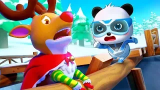 Reindeer Rudolph is in Danger | Super Panda Rescue Team 10 | Christmas Movie | Kids Cartoon |BabyBus