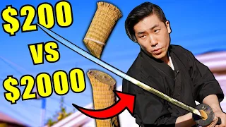 $200 Katana VS $2000 Katana - CUTTING CHALLENGE