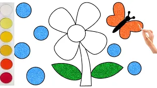 How to draw easy flower with butterfly step by step// Flower Drawing// Easy drawing// kids Art