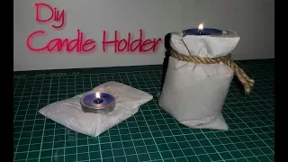 DIY Candle Holder | How To Make Easy Concrete Candle Holder  | Concrete Craft