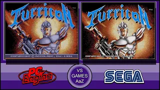 Turrican (mega drive vs PC Engine)Side by side comparison Graphics