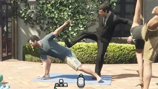 Random guy keeps hitting MICHAEL in the YOGA session - GTA V (Did Someone Say Yoga Mission)