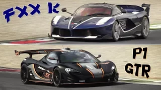 McLaren P1 GTR vs. Ferrari FXX K at Monza Circuit with Pure Sounds!