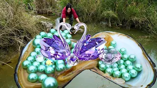 😱😱Giant clams in the wilderness, with countless desirable pearls and gemstones, are so beautiful