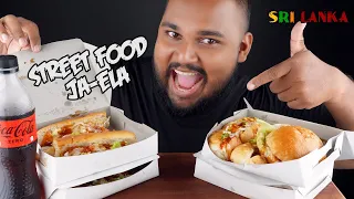 street food ja-ela submarine burger hot dog chicken bun bbq chicken | sri lankan food | chama