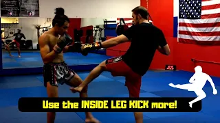 Inside LEG KICK - Cause real damage and set up POWER PUNCHES too!