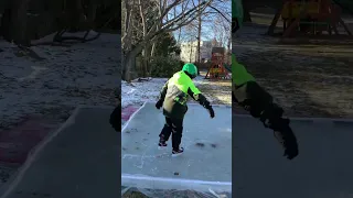 How to make an ice skating rink in your backyard ⛸️ #shorts