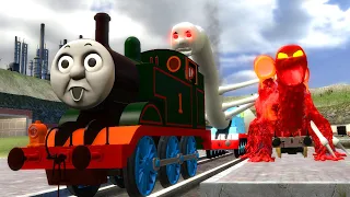 Building a Thomas Train Chased By Cursed Donald,Percy,Toby Train and Friends in Garry's Mod