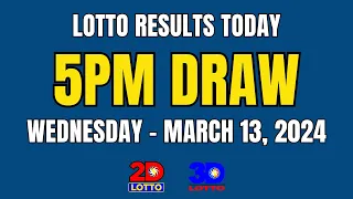 5PM Lotto Result Today March 13, 2024 (Wednesday) Ez2 Swertres PCSO