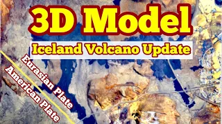 Iceland Volcano 3D Model, Svartsengi Volcanic System, Sundhnúka Volcano Fissure Eruption