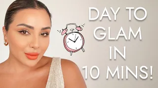 DAY MAKEUP INTO EVENING GLAM IN 10 MINUTES | NINA UBHI