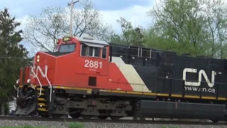 CN 2881 CN 3962 CN 5750 CN 2524 (💯CN 3237) Northbound Mixed Freight Oshkosh Wisconsin 05-15-2022