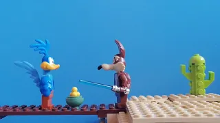 Lego Looney Tunes, Roadrunner And Coyote Stop Motion!