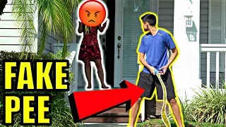 DING DONG DITCH AND PEE PRANK! **GONE WRONG+CHASED**