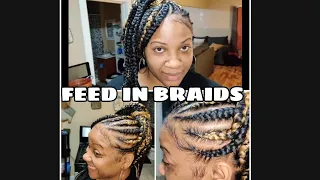 How To Do Feed In Braids | For Visual Learner's | katrina g