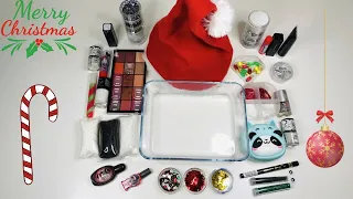 Mixing “Christmas into slime” Makeup, Parts into slime, Satisfying slime video!