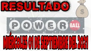 RESULTADO POWERBALL DEL DÍA MIÉRCOLES 1 DE SEPTIEMBRE 2021 $345,000,000 /LOTERÍA DE ESTADOS UNIDOS/