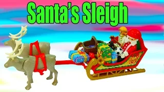 Christmas Playset Playmobil Santa's Sleigh Presents Reindeer Angel Dolls Cookieswirlc Review