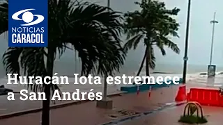 Huracán Iota estremece a San Andrés, que sufre lluvias torrenciales y vientos que tumban árboles