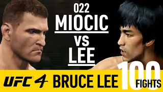 EA Sports UFC 4 - Bruce Lee vs Stipe Miocic - Bruce Lee 100 Fights #022 (CPU vs CPU Gameplay)