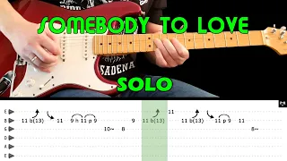 SOMEBODY TO LOVE - Guitar lesson - Guitar solo (fast & slow with tabs) - Queen