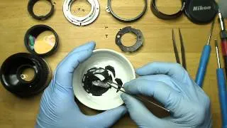 Cleaning Aperture blades in NIKON NIKKOR 85mm 2.0 AIS        motion lapse film