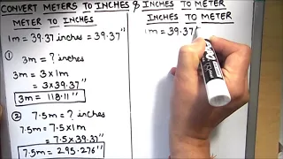 How to convert inches to meter and meter to inches / Inches to meter /  Meter to inches / m to inch