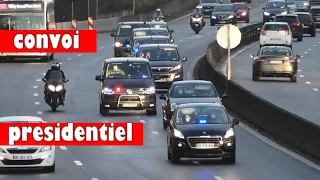 le convoi d'Emmanuel Macron sur l'autoroute