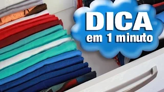 Dica em 1 minuto: Como dobrar camisetas para armário e gaveta | Renata Nicolau