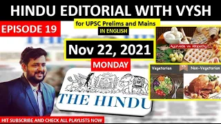 BEST Hindu Editorial in English | Hindu EDITORIAL in English | 22nd November 2021 | By Vysh | HINDU