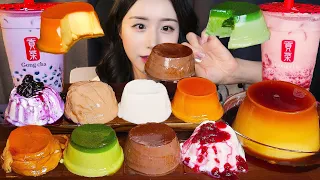 탱글 촉촉 리얼사운드🍮 대왕 푸딩에 공차 버블 밀크티 먹방 ASMR 디저트ㅣDessert Pudding Gongcha Bubble Milk Tea Mukbang