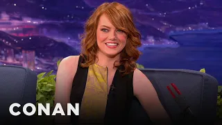 Emma Stone Brought Her Mom To The Golden Globes | CONAN on TBS