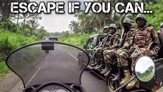 ESCAPE from a COUNTRY at WAR  | Motorcycle World Tour | Africa #51