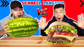 SCHNELL VS LANGSAM ESSEN CHALLENGE !!!