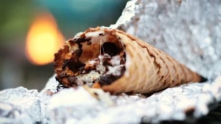 Waffle Cone S'mores camp fire cooking recipes