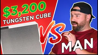 MAN VS. CUBE - Guy Lifts 42lb Tungsten Cube With 1 Hand