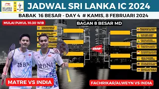 Jadwal Sri Lanka IC 2024 hari ini, day4 ~ Rahmat/Yere & Fachrikar/Alweyn VS India