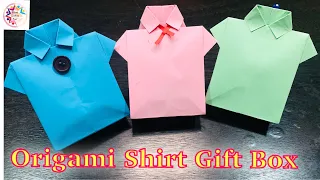 Origami Shirt Gift Box | How To Make Paper Shirt Gift Box | Father’s Day Gift wrap Idea