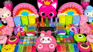 Slime Mixing Random With Piping Bags | Mixing ”Pinkfong” Eyeshadow and Makeup Into Slime!  ASMR #13