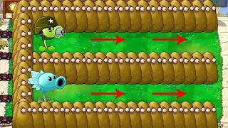 Pea Gatling Vs Pea ICE Vs 9999 Zombie Plants vs Zombies Minigames Zombotany 2