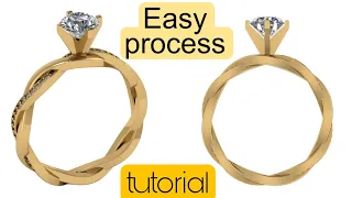 Making Twist  Band Wedding jewelry Ring 3D modeling  // matrix 9 // #tutorial /05