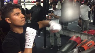 MIKEY GARCIA KILLING THE SPEED BAG IN PREPARATION FOR JESSIE VARGAS FEBRUARY 29