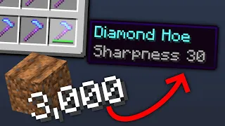 Minecraft UHC but every 100 BLOCKS you TILL, you gain a level of SHARPNESS...
