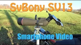 Spektiv SvBony SV13 mit Smartphone Adapter und Huawei P8 Lite Video Test