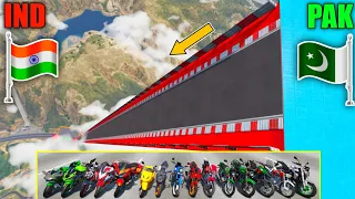 India Vs Pakistan | Gta 5 Indian Bikes Vs Pakistan Bikes Sky Jumping Challenge | Gta 5 gameplay