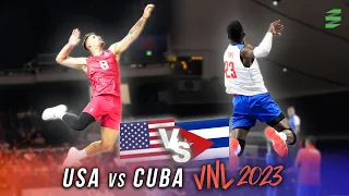 USA vs Cuba | VNL 2023 Anaheim Volleyball Highlights
