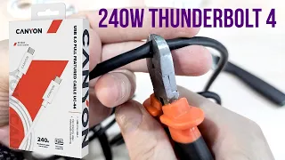 Кабели Canyon USB-C 240W Thunderbolt 4 разрезал и показал что внутри