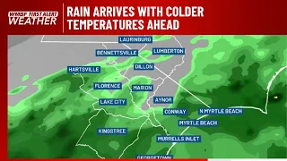 FIRST ALERT: Rain arrives tonight with colder temperatures ahead